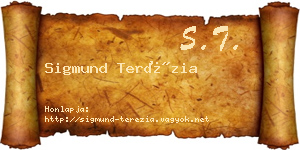 Sigmund Terézia névjegykártya